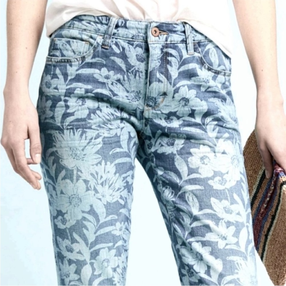 Anthropologie Pilcro & the Letterpress Floral Slim Boyfriend Midrise Jeans Sz 29